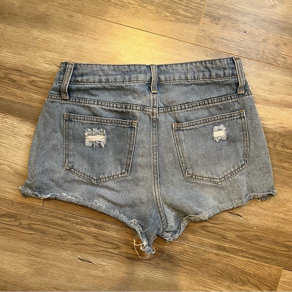Fashion Nova Day Dreamer Distressed Denim Shorts - Picture 2 of 6